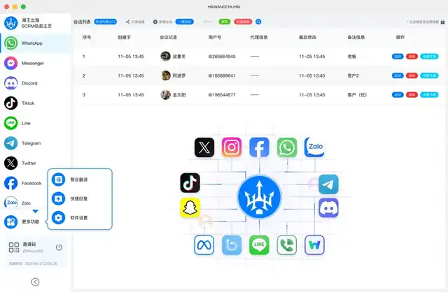 海王出海scrm高意向分层跟进企业试用界面